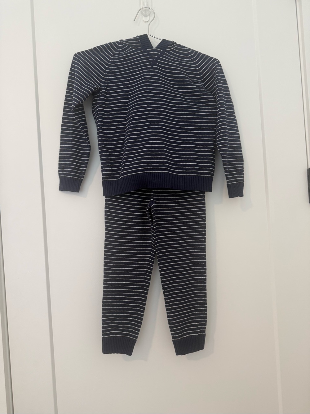 Janie and Jack Navy and White Striped Kids Pajama Set